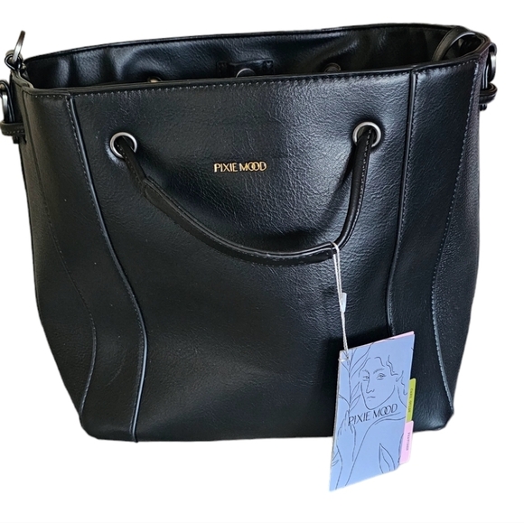 Rixie mood Kamila classy tote bag vegan leathear double top handles - Picture 5 of 9